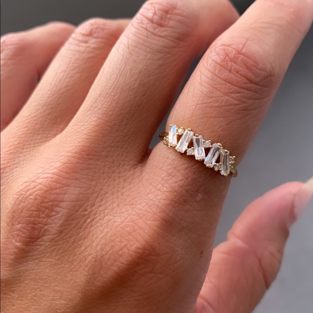 Gold Diamond (CZ) Baguette band